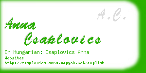 anna csaplovics business card